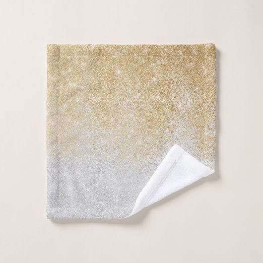 Gold en Silver Glitter Ombre Luxury Design Bad Handdoek (Wasdoekje)