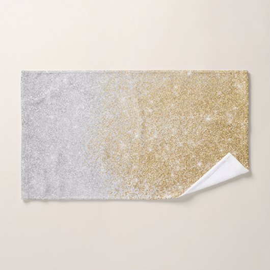 Gold en Silver Glitter Ombre Luxury Design Bad Handdoek (Handdoek)