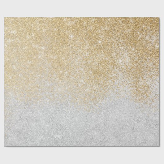 Gold en Silver Glitter Ombre Luxury Design Cadeaupapier (Vlak)