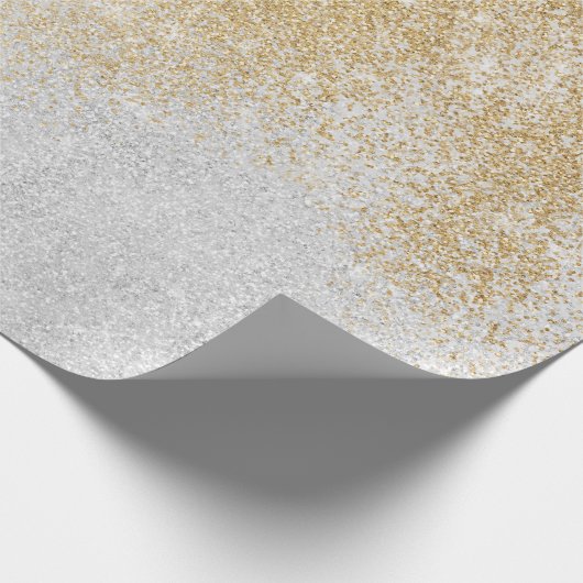 Gold en Silver Glitter Ombre Luxury Design Cadeaupapier (Hoek)