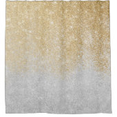 Gold en Silver Glitter Ombre Luxury Design Douchegordijn (Voorkant)
