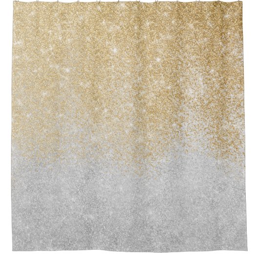 Gold en Silver Glitter Ombre Luxury Design Douchegordijn (Voorkant)