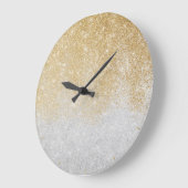 Gold en Silver Glitter Ombre Luxury Design Grote Klok (Hoek)