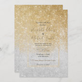 Gold en Silver Glitter Ombre Luxury Design Kaart (Voorkant / Achterkant)
