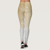 Gold en Silver Glitter Ombre Luxury Design Leggings (Achterkant)