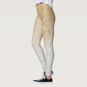 Gold en Silver Glitter Ombre Luxury Design Leggings