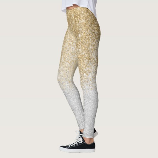 Gold en Silver Glitter Ombre Luxury Design Leggings (Links)