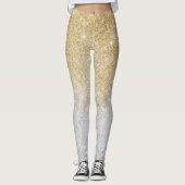 Gold en Silver Glitter Ombre Luxury Design Leggings (Voorkant)