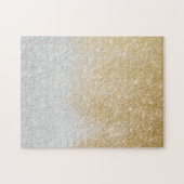 Gold en Silver Glitter Ombre Luxury Design Legpuzzel (Horizontaal)
