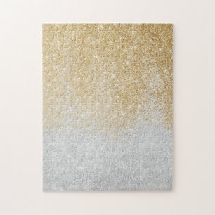 Gold en Silver Glitter Ombre Luxury Design Legpuzzel