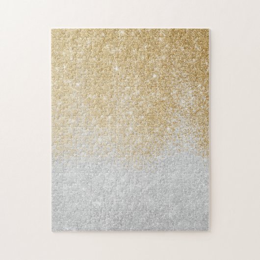 Gold en Silver Glitter Ombre Luxury Design Legpuzzel (Verticaal)