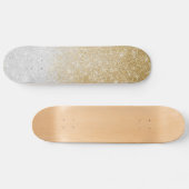 Gold en Silver Glitter Ombre Luxury Design Persoonlijk Skateboard (Horizontaal)