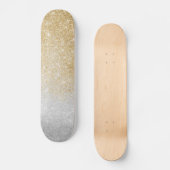Gold en Silver Glitter Ombre Luxury Design Persoonlijk Skateboard (Voorkant)