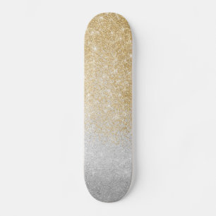 Gold en Silver Glitter Ombre Luxury Design Persoonlijk Skateboard