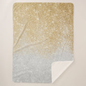Gold en Silver Glitter Ombre Luxury Design Sherpa Deken (Voorkant)