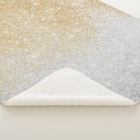 Gold en Silver Glitter Ombre Luxury Design Sherpa Deken (3/4)