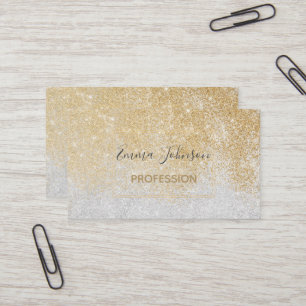 Gold en Silver Glitter Ombre Luxury Design Visitekaartje