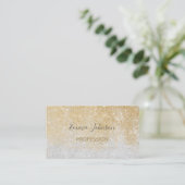 Gold en Silver Glitter Ombre Luxury Design Visitekaartje (Staand voorkant)