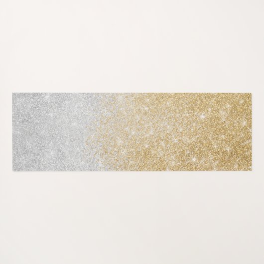 Gold en Silver Glitter Ombre Luxury Design Yogamat (Achterkant (horizontaal))