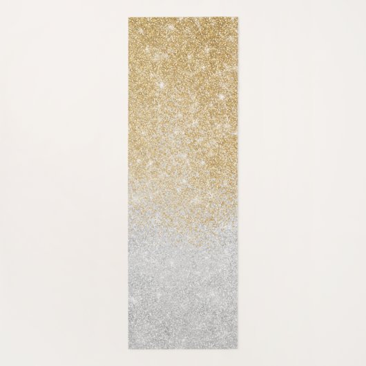 Gold en Silver Glitter Ombre Luxury Design Yogamat (Achterkant)