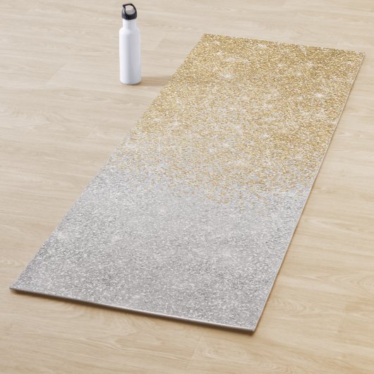 Gold en Silver Glitter Ombre Luxury Design Yogamat (In situ)