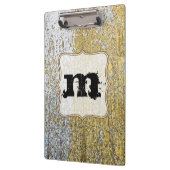 Gold en Silver Grunge Monogram Initiaal Clip Board Klembord (Links)