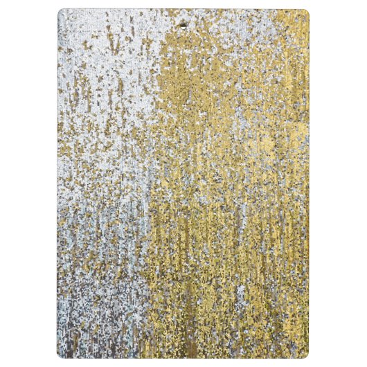 Gold en Silver Grunge Monogram Initiaal Clip Board Klembord (Achterkant)