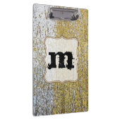 Gold en Silver Grunge Monogram Initiaal Clip Board Klembord (Rechts)