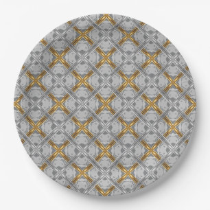 Gold- en Silver Laced Medallions Pattern Papieren Bordje