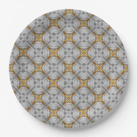 Gold- en Silver Laced Medallions Pattern Papieren Bordje (Voorkant)