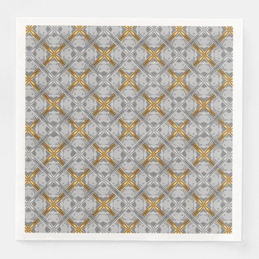 Gold- en Silver Laced Medallions Pattern Servet (Voorkant)
