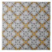 Gold- en Silver Laced Medallions Pattern Tegeltje (Voorkant)