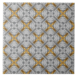 Gold- en Silver Laced Medallions Pattern Tegeltje