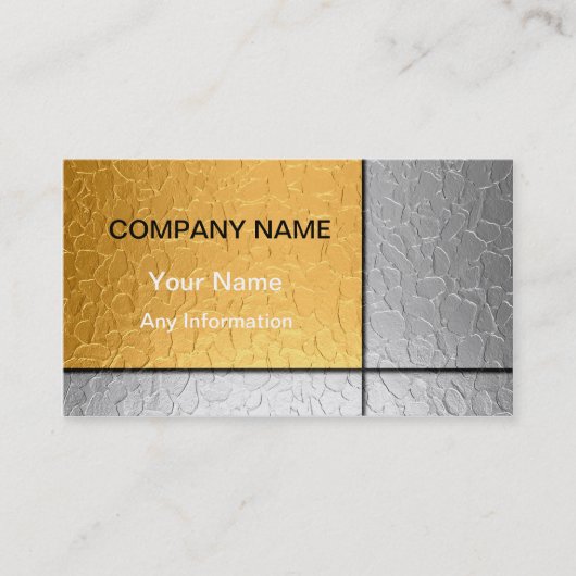 Gold en Silver Luxury Metallic 2 Visitekaartje (Voorkant)
