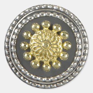 Gold en Silver Medallion Sticker