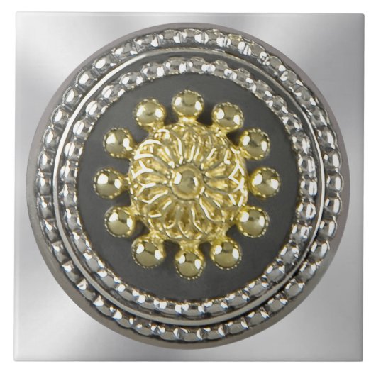 Gold en Silver Medallion Tegeltje (Voorkant)