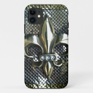 GOLD EN SILVER MESH FLEUR-DE-LIS AFDRUKKEN Case-Mate iPhone CASE
