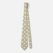 Gold en Silver Polka Dot Mandala Rings Pattern Ti Stropdas (Voorkant)