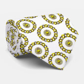 Gold en Silver Polka Dot Mandala Rings Pattern Ti Stropdas (Opgerold)