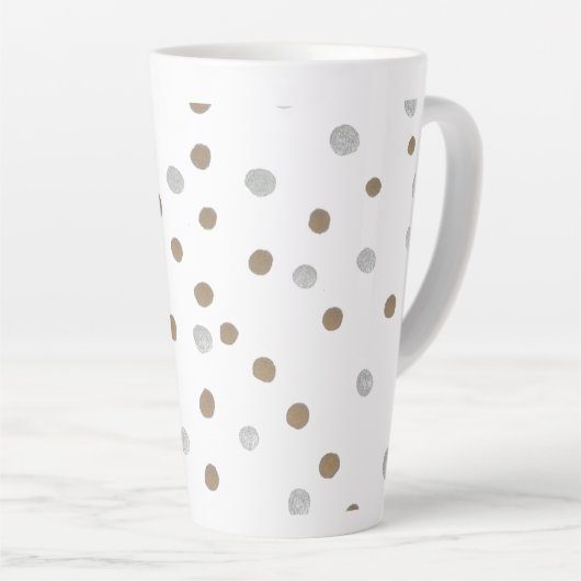 Gold- en Silver Polka Dots Latte Mok (Rechterhoek)