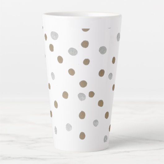 Gold- en Silver Polka Dots Latte Mok (Voorkant)