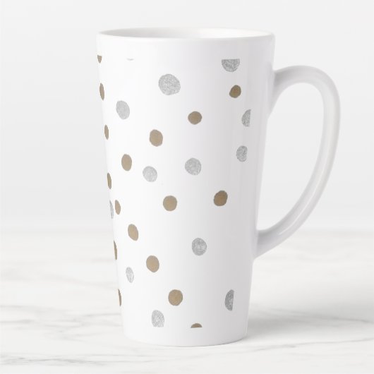 Gold- en Silver Polka Dots Latte Mok (Rechts)