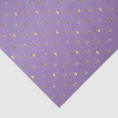 Gold en Silver Polka Dots op een Paarse achtergron Tissuepapier (Detail)