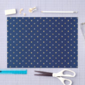 Gold en Silver Polka Dots op Navy Blue  Tissuepapier (Craft)