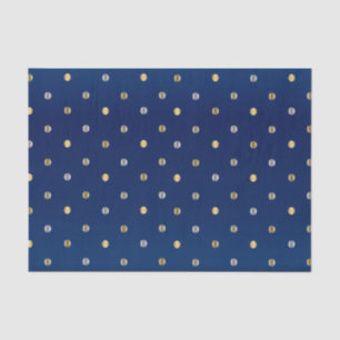 Gold en Silver Polka Dots op Navy Blue Tissuepapier