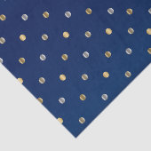 Gold en Silver Polka Dots op Navy Blue Tissuepapier (Detail)