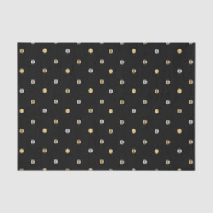 Gold en Silver Polka Dots op zwart Tissuepapier