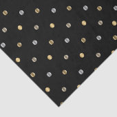 Gold en Silver Polka Dots op zwart Tissuepapier (Detail)