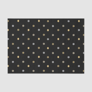 Gold en Silver Polka Dots op zwart Tissuepapier
