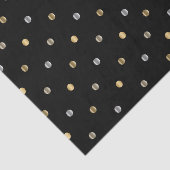 Gold en Silver Polka Dots op zwart Tissuepapier (Detail)